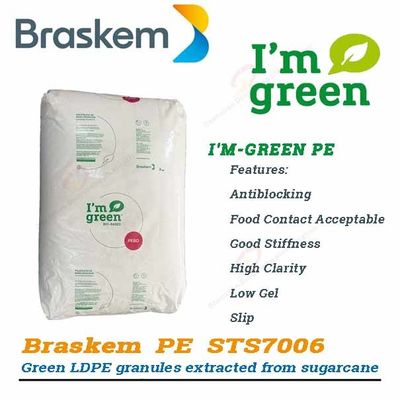 Braskem Green PE STS7006 LDPE Pellets Bio Based Polyethylene Granules 0.925 G/Cm3